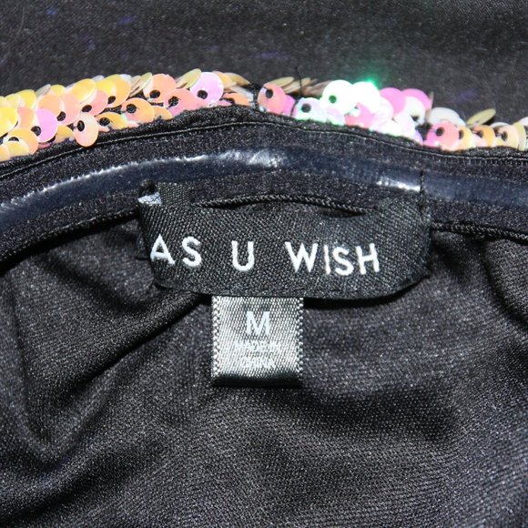 NWT As U Wish Reversable Sequin Strapless Party Mini Dress Pink Green Sexy - M - Picture 9 of 9
